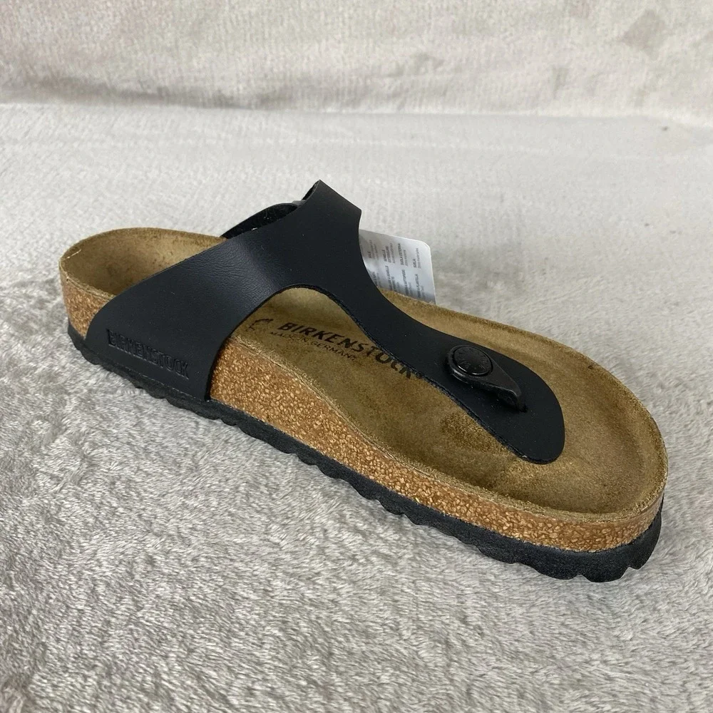 Birkenstock Gizeh Sandals Womens US 11 EU 42 Black Birko-Flor Regular Fit NEW